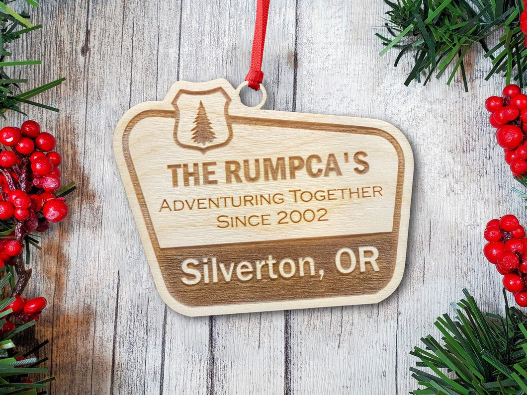 Forest Sign Ornament - See below for how to personalize