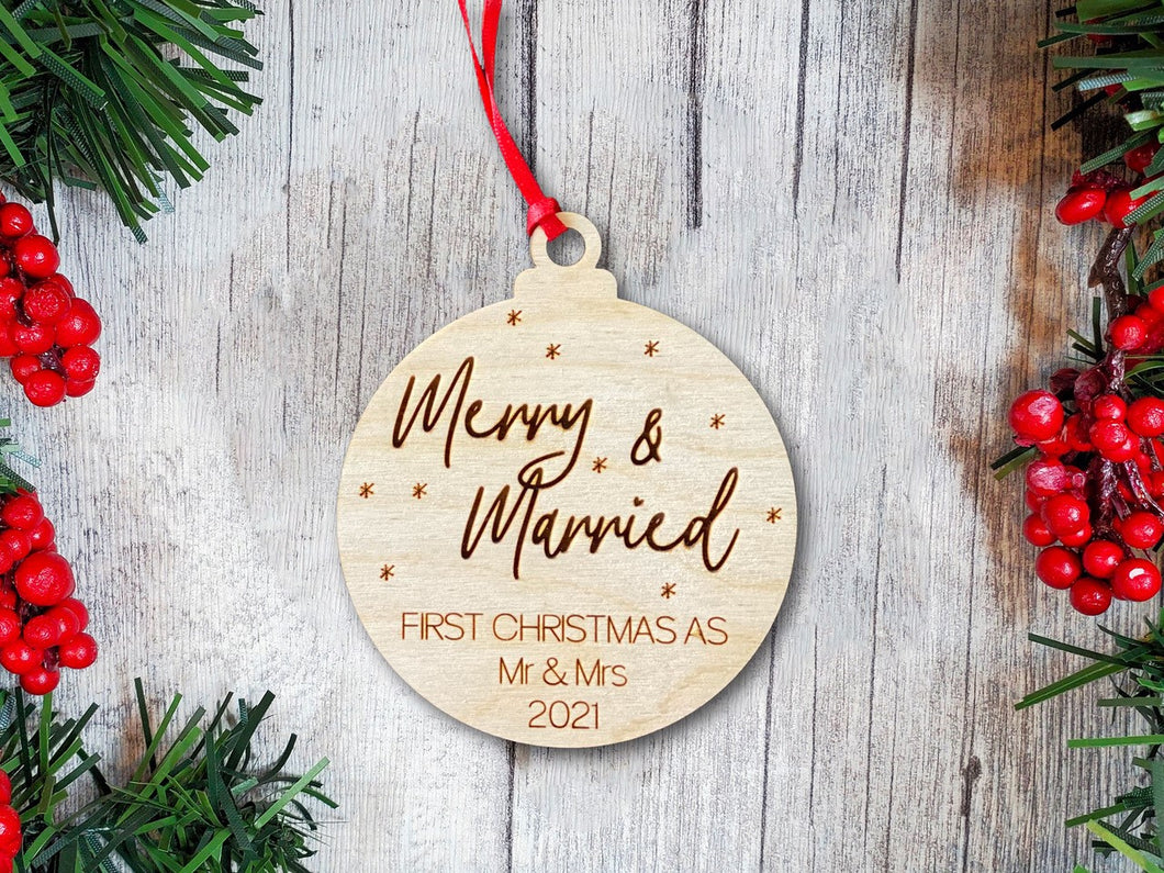 Merry & Married Ornament